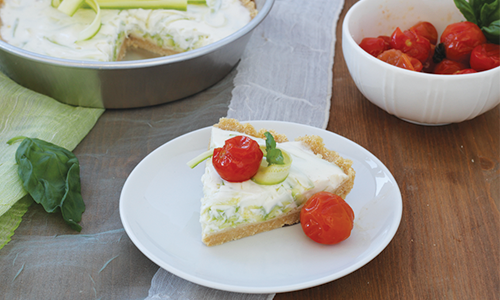 Frigorifero – Ricetta Cheesecake salata con zucchine e pomodori