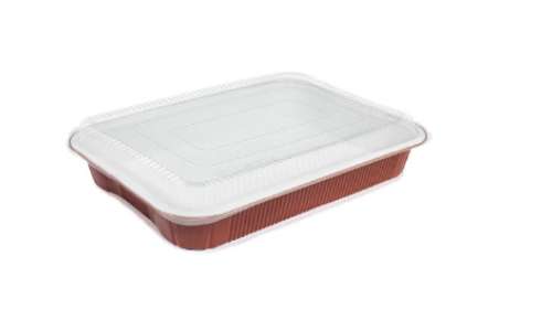 contenitore in alluminio laccato con maniglie e coperchio